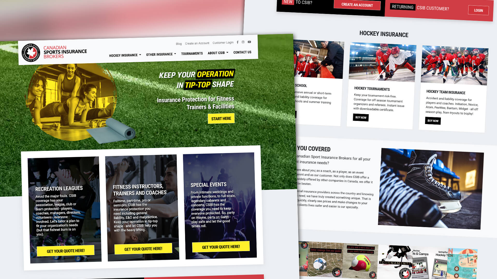 Amplify Digital Marketing Corporation, Canadian Sports Insurance Brokers, eCommerce, Canadian Sports Insurance Brokers Website, Portfolio Image Canadian Sports Insurance Brokers, eCommerce, Canadian Sports Insurance Brokers Website, Portfolio Image