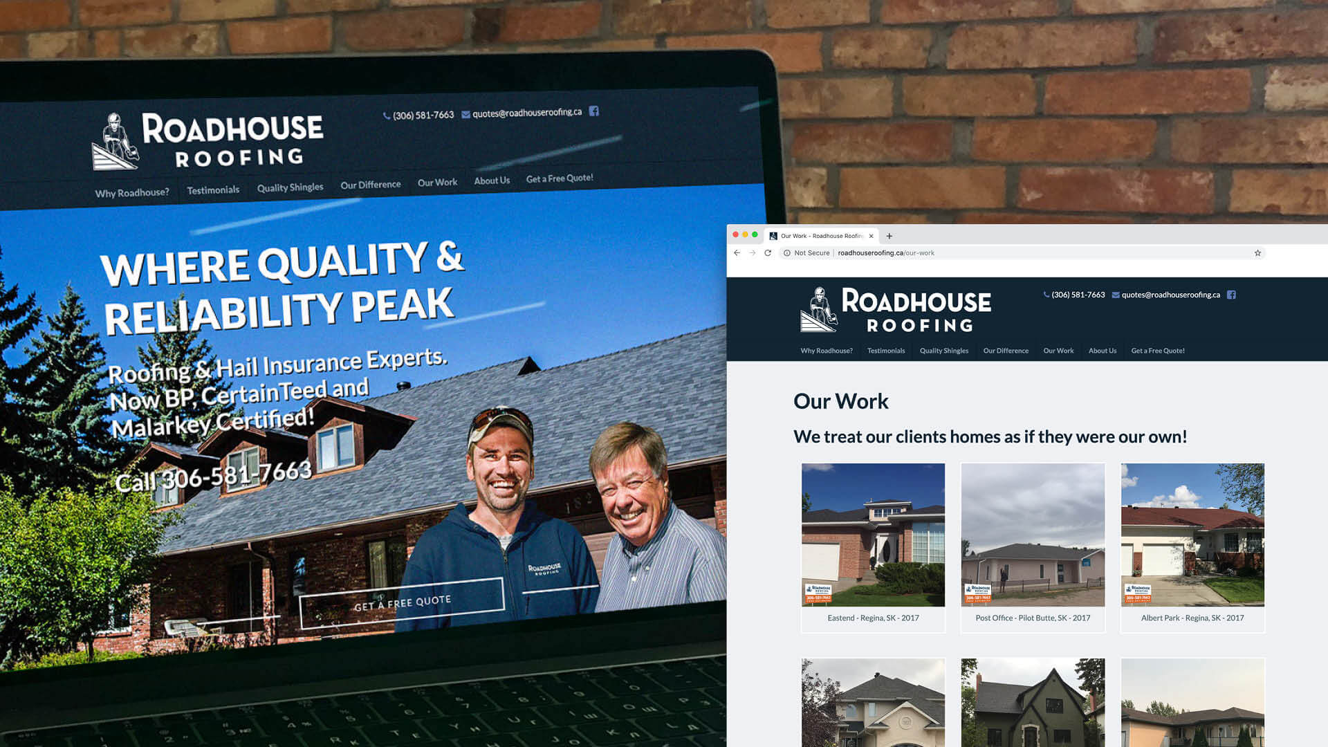 Roadhouse Roofing, Website, Roadhouse Roofing Website, Portfolio Image, 