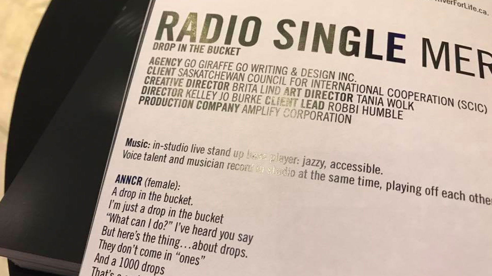 Amplify Digital Marketing Corporation, Saskatchewan Council for International Cooperation, Radio, SCIC Drop in the Bucket Radio 60s, Portfolio Image, Saskatchewan Council for International Cooperation, Radio, SCIC Drop in the Bucket Radio 60s, Portfolio Image,