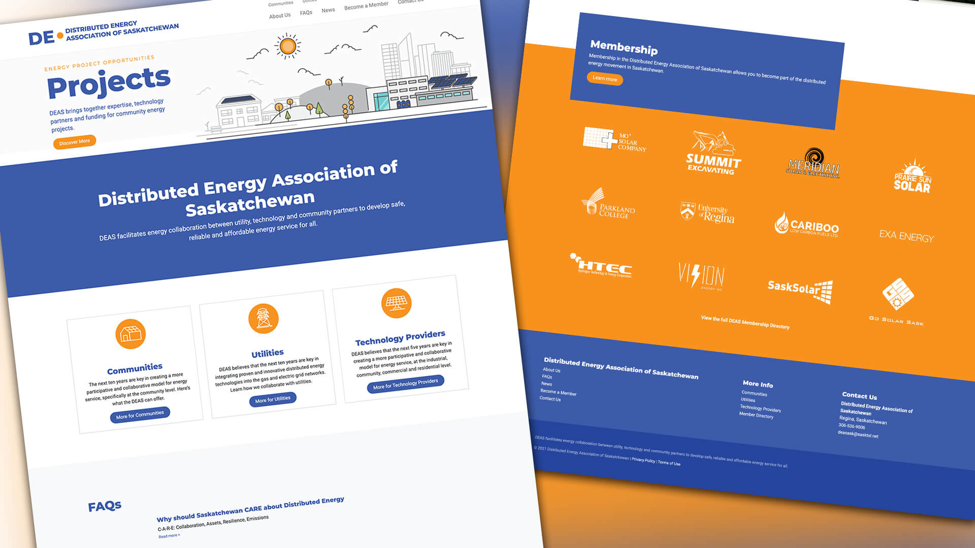Amplify Digital Marketing Corporation, Distributed Energy Association of Saskatchewan, Website, Distributed Energy of Saskatchewan Website, Portfolio Image, Distributed Energy Association of Saskatchewan, Website, Distributed Energy of Saskatchewan Website, Portfolio Image,