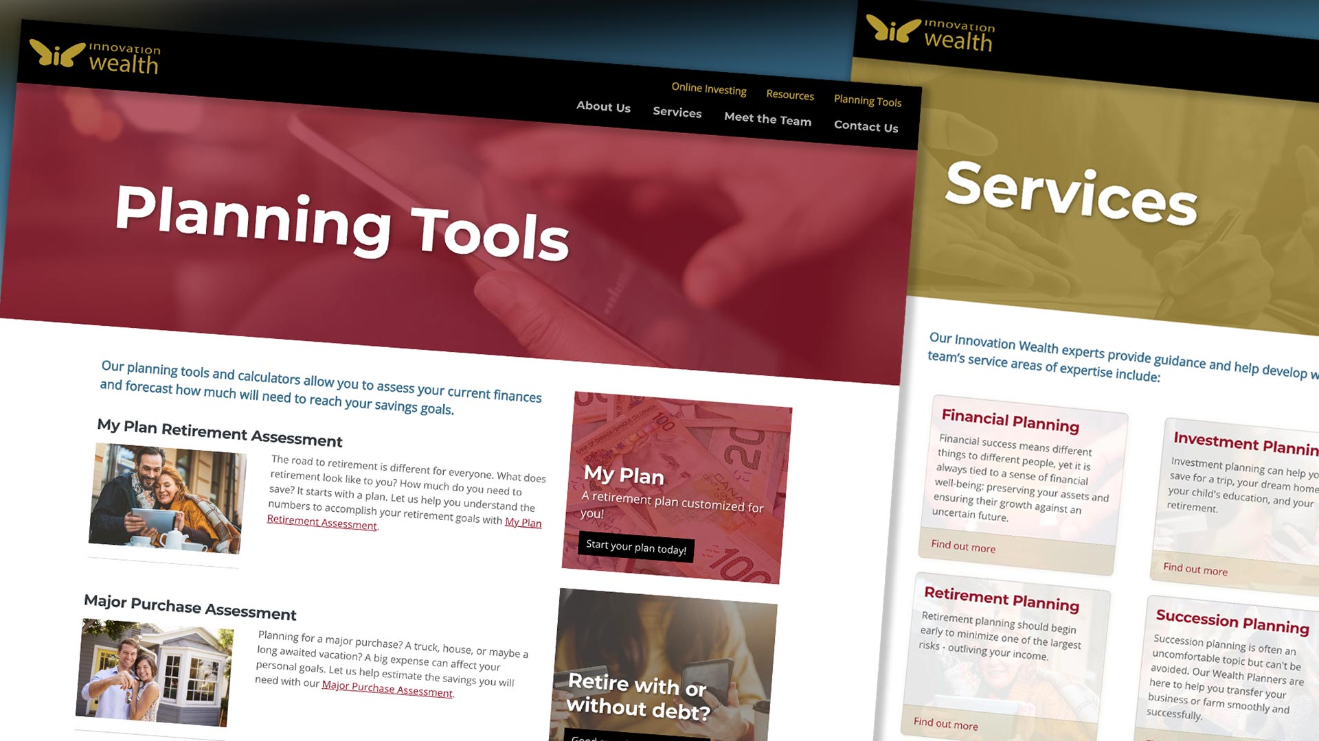 Innovation Federal Credit Union, Website, Innovation Wealth Website (2019), Portfolio Image, Innovation Wealth Tools & Services