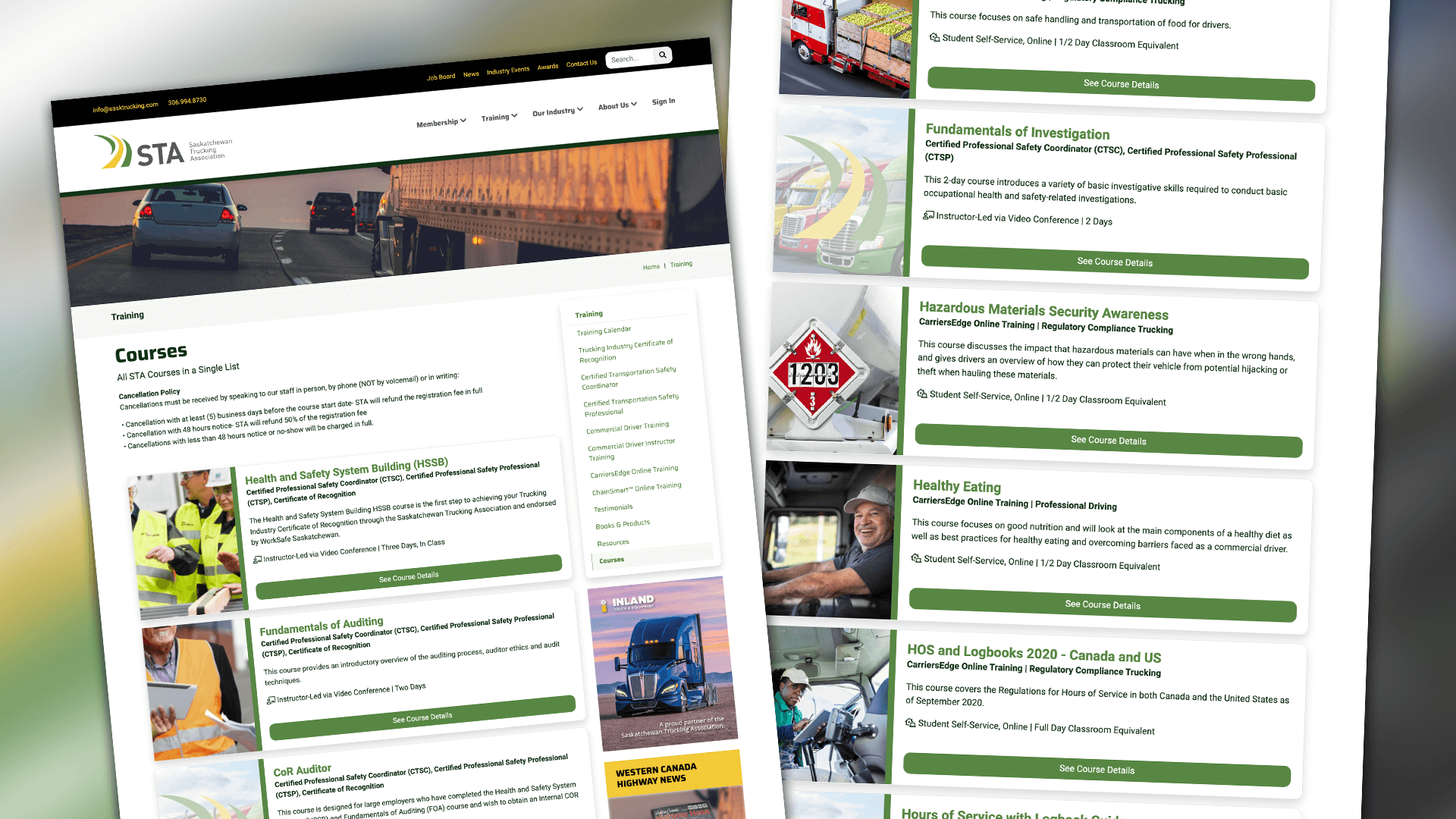 Amplify Digital Marketing Corporation, Saskatchewan Trucking Association, Web Apps, Training Ecommerce & Registration, Portfolio Image, Saskatchewan Trucking Association, Web Apps, Training Ecommerce & Registration, Portfolio Image,