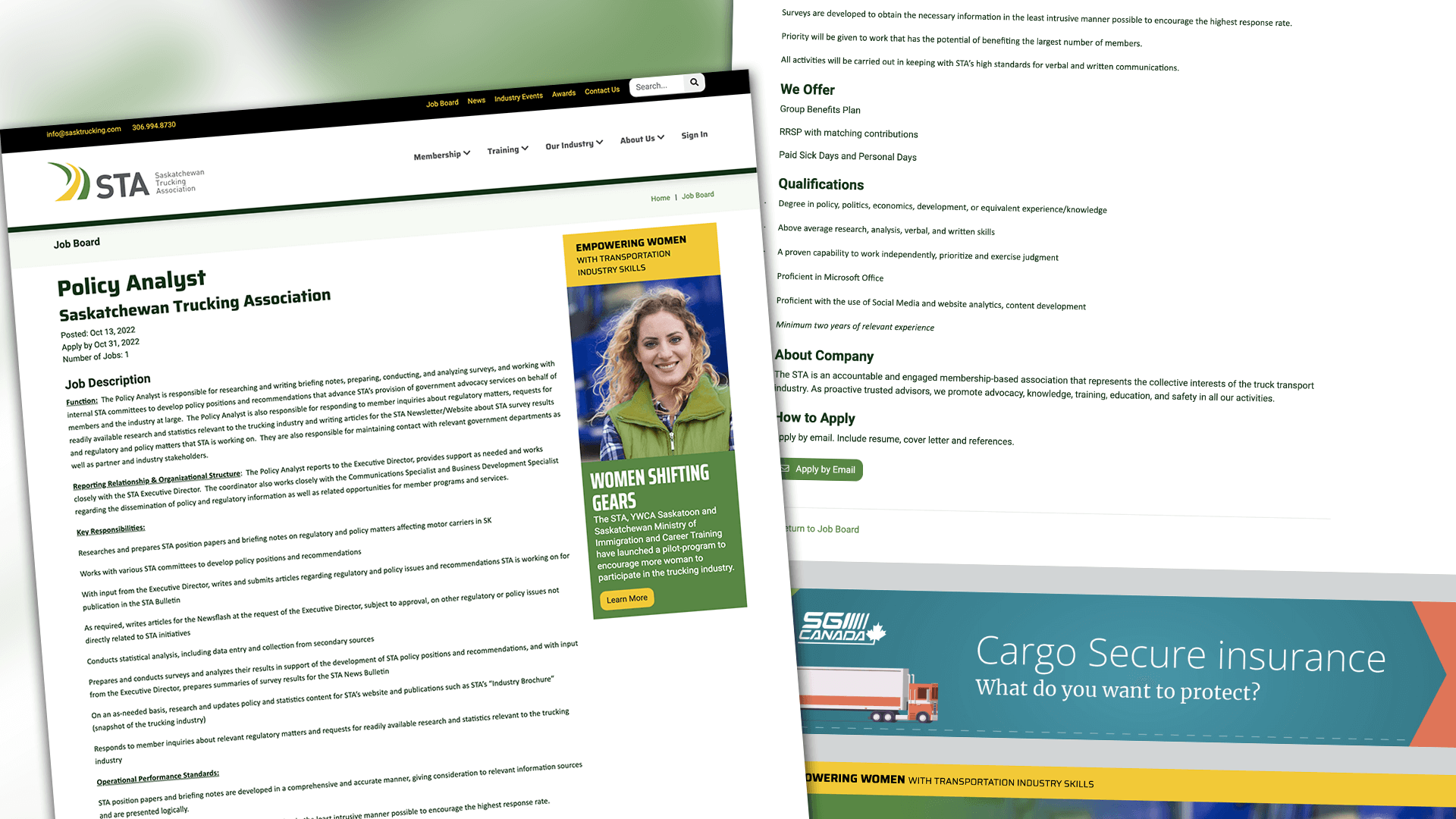 Amplify Digital Marketing Corporation, Saskatchewan Trucking Association, Web Apps, Trucking Industry Job Board, Portfolio Image, Saskatchewan Trucking Association, Web Apps, Trucking Industry Job Board, Portfolio Image,