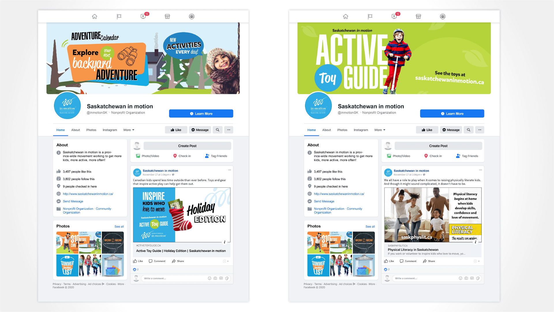 Amplify Digital Marketing Corporation, Saskatchewan in motion, Social, Active Toy Guide Facebook Campaign, Portfolio Image, Saskatchewan in motion, Social, Active Toy Guide Facebook Campaign, Portfolio Image,