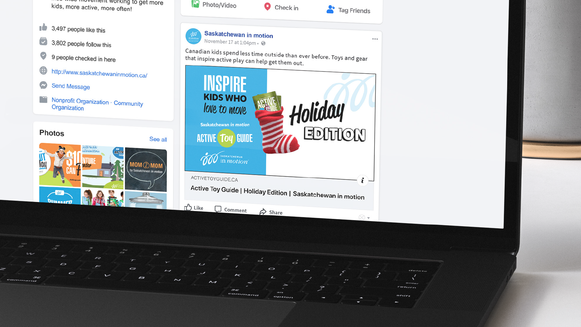 Amplify Digital Marketing Corporation, Saskatchewan in motion, Social, Active Toy Guide Facebook Campaign, Portfolio Image Saskatchewan in motion, Social, Active Toy Guide Facebook Campaign, Portfolio Image