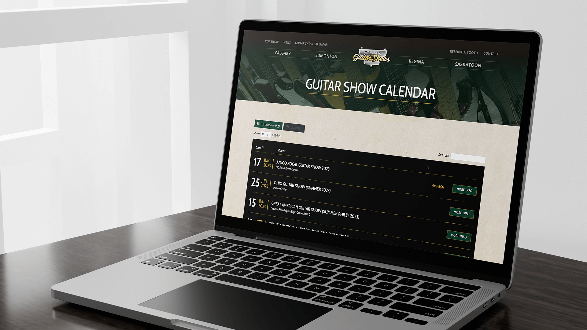 Canadian Guitar Shows, Website, Guitar Show Event Website, Portfolio Image