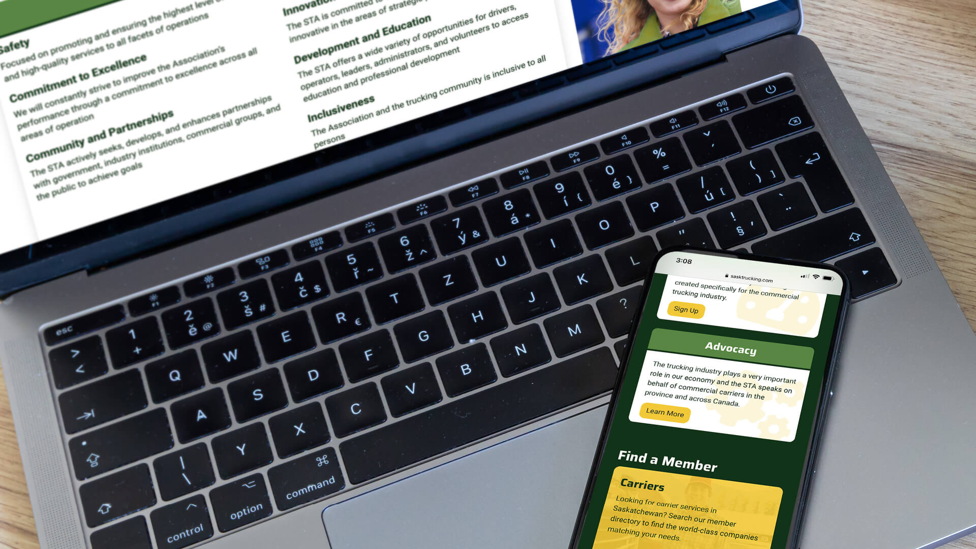 Amplify Digital Marketing Corporation, Saskatchewan Trucking Association, Website, STA Website, Portfolio Image, Advocacy Saskatchewan Trucking Association, Website, STA Website, Portfolio Image, Advocacy