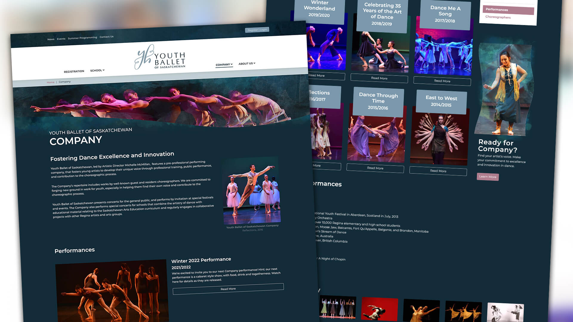 Amplify Digital Marketing Corporation, Youth Ballet of Saskatchewan, Website, Youth Ballet of Saskatchewan Website, Portfolio Image, Youth Ballet of Saskatchewan, Website, Youth Ballet of Saskatchewan Website, Portfolio Image,