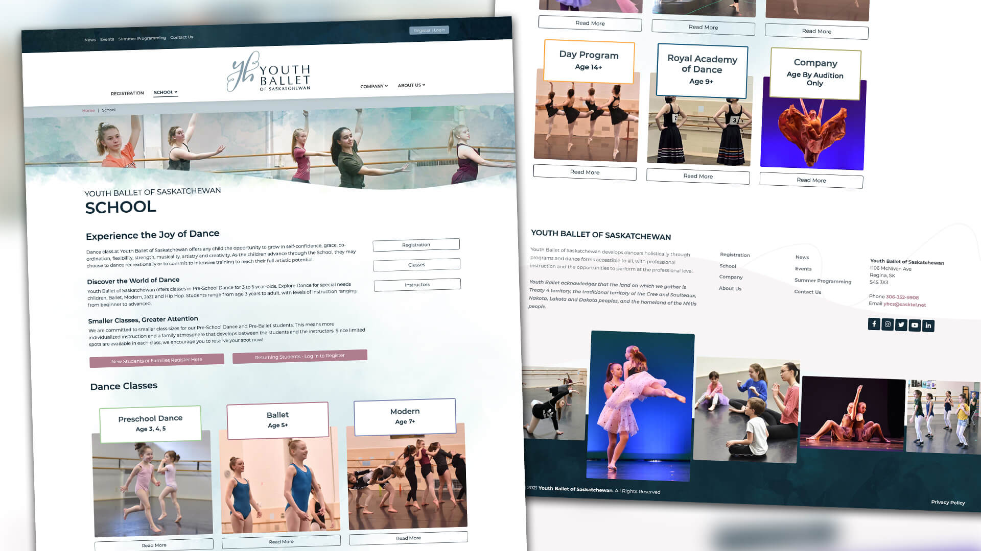 Amplify Digital Marketing Corporation, Youth Ballet of Saskatchewan, Website, Youth Ballet of Saskatchewan Website, Portfolio Image, Youth Ballet of Saskatchewan, Website, Youth Ballet of Saskatchewan Website, Portfolio Image,