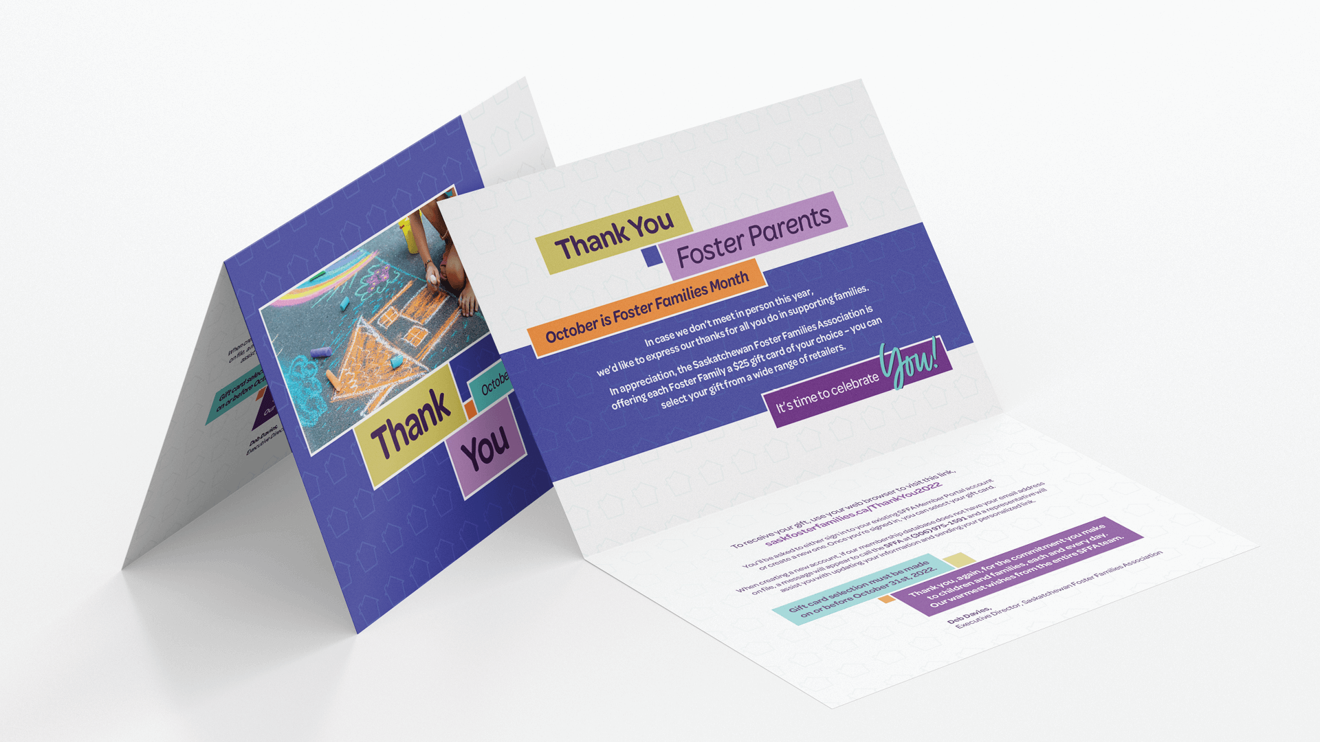 Saskatchewan Foster Families Association, Design, Foster Families Month Thank You Card, Portfolio Image, 